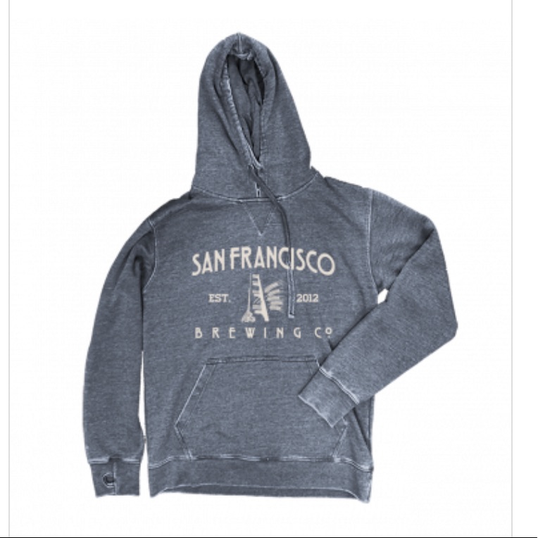 San Francisco Brewing Company Faded Blue Xs Hoodie